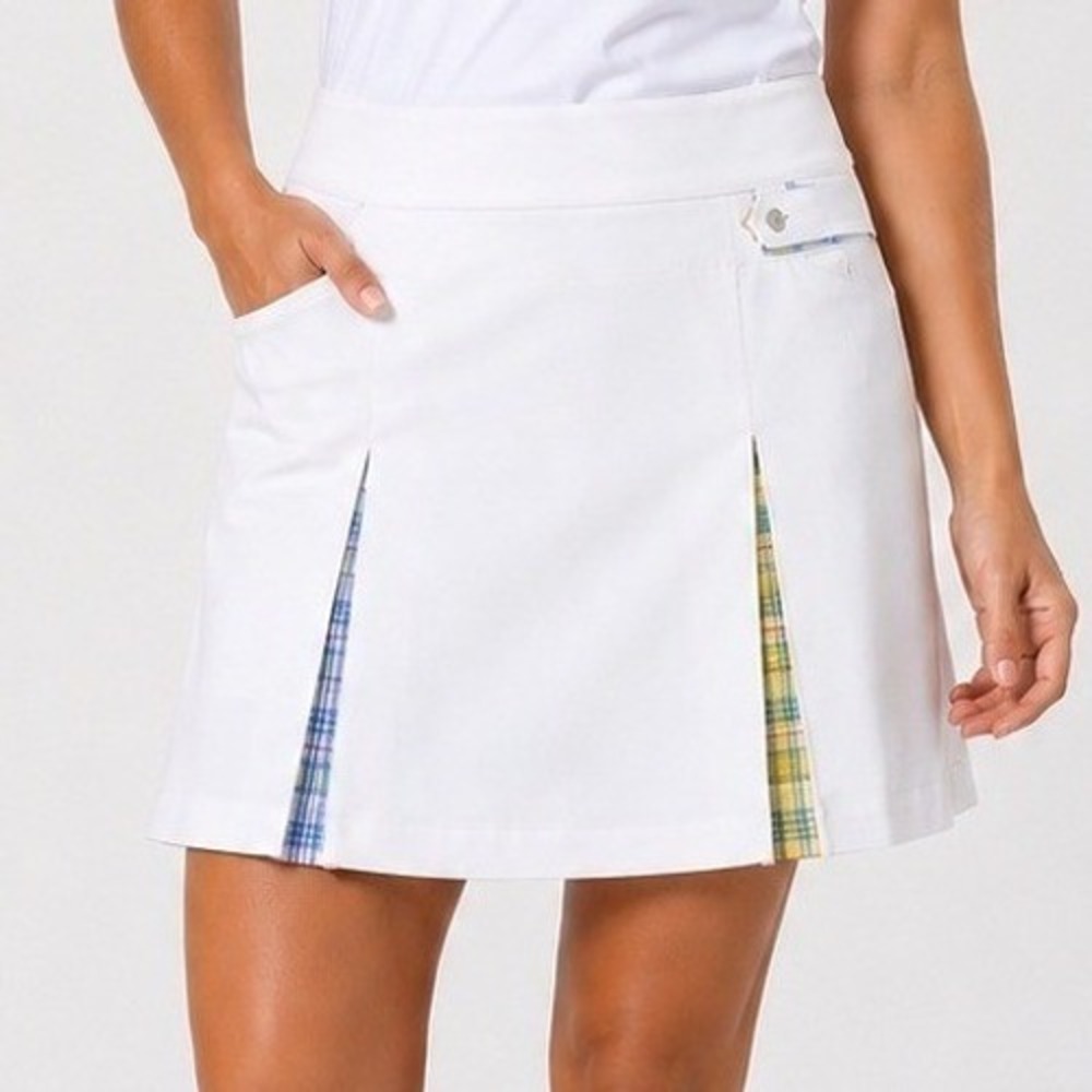 Lady Hagen NWT White Golf Skort Plaid Pleats Athletic Tennis Skirt Size 12 NEW